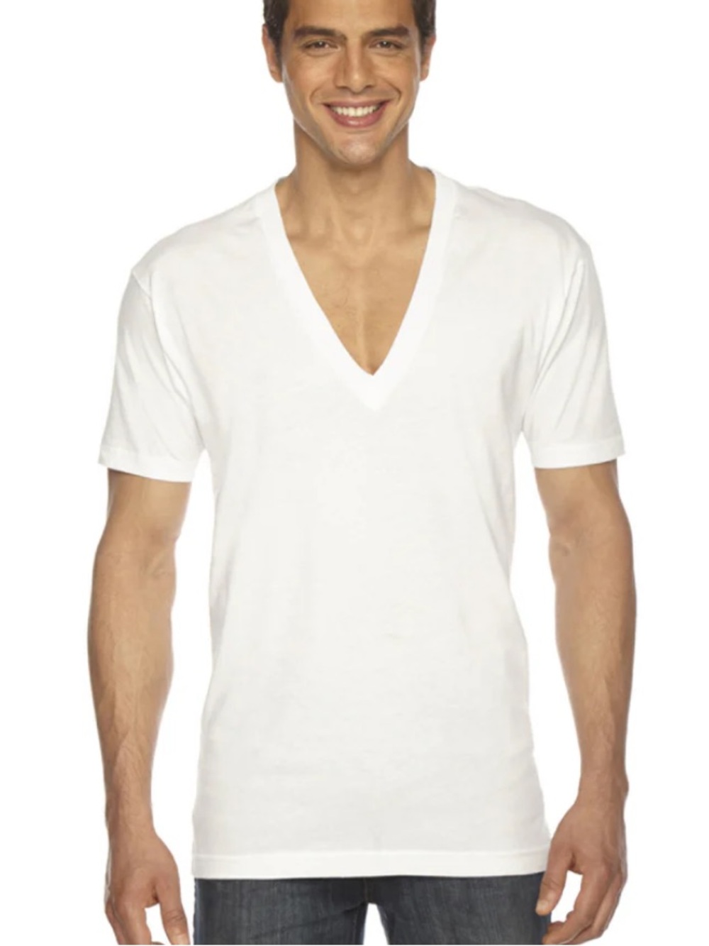 NWT American Apparel - Sheer Deep V-Neck Unisex T-Shirt